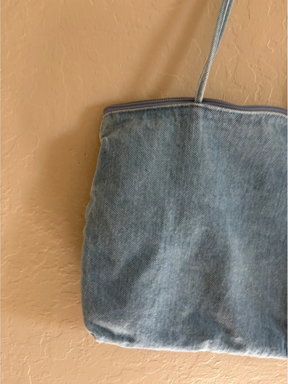 Vintage handmade denim studded tote bag